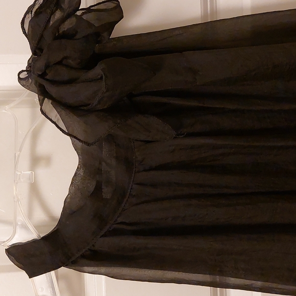 Paradise USA Black Sheer Sleeveless Prom Night Out Dress Small EUC LBD - Picture 2 of 12